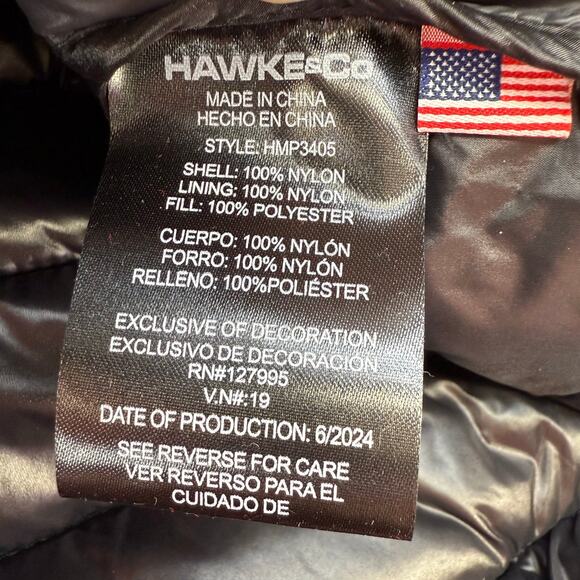 Hawke & Co Puffer Coat Men's M Grey Performance Wind And Water Resistant NWT - Picture 12 of 15